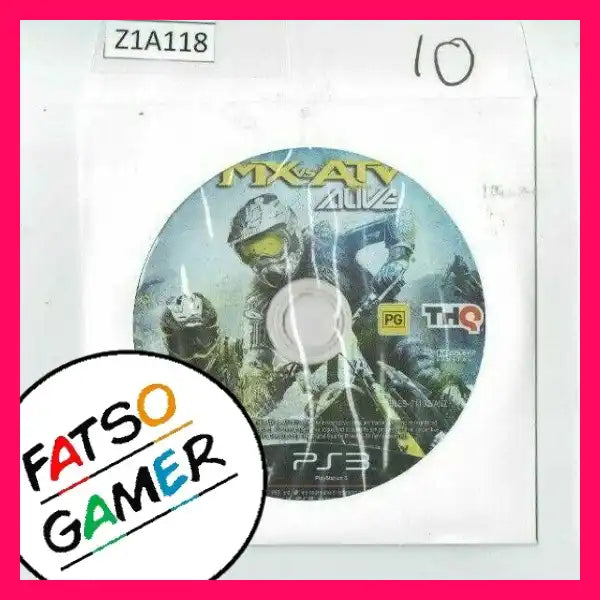 Disk Only - MX vs ATV Alive PS3 Z1A118 - FatsoGamer